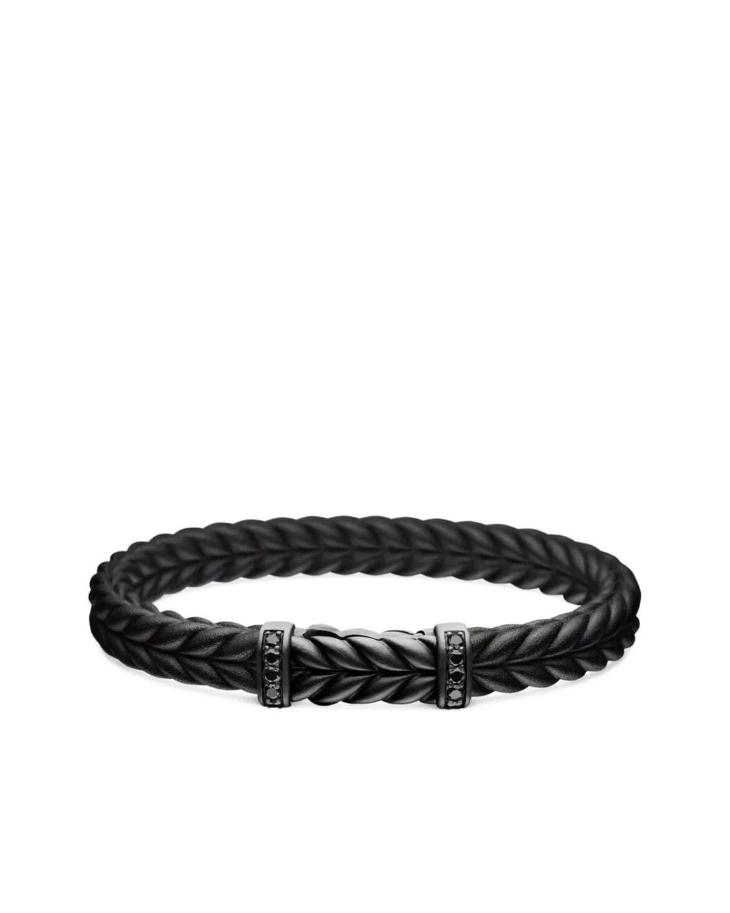 David Yurman Black Chevron Braided Diamond Bracelet for men