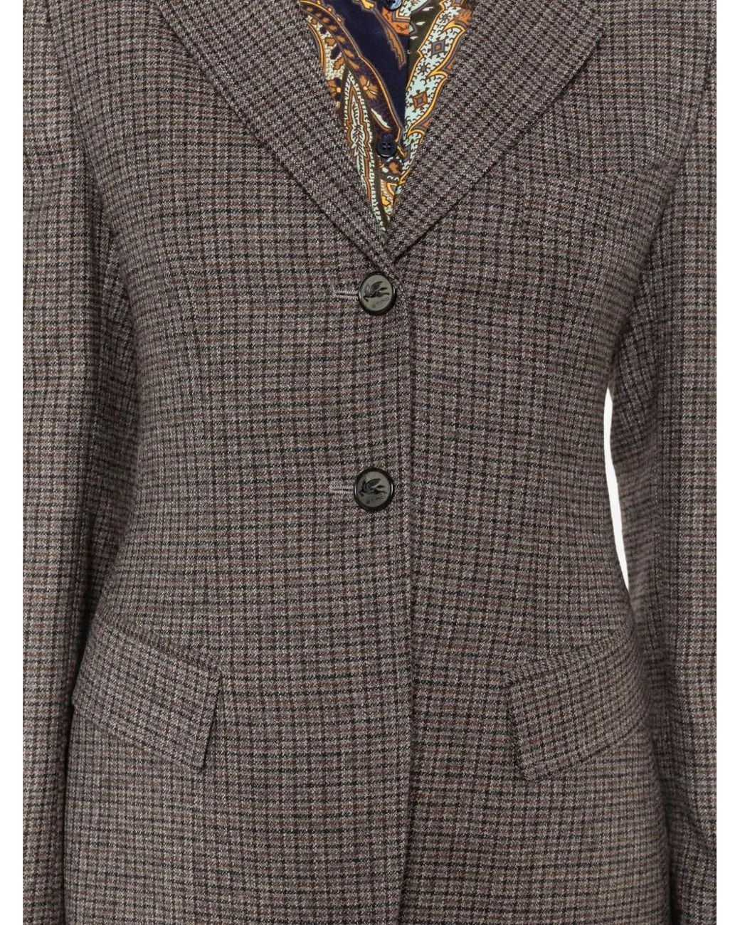 Etro Gray Patterned Single-Breasted Jacket