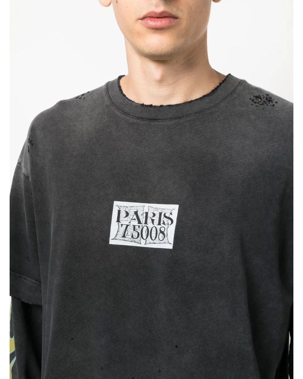 Givenchy Black Logo-Print Double-Layer T-Shirt for men
