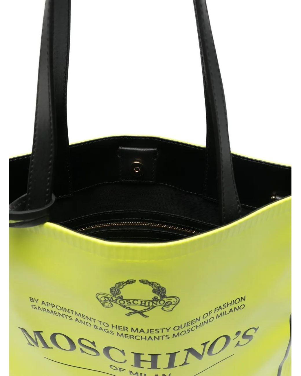 Moschino Yellow Logo-Print Tote Bag