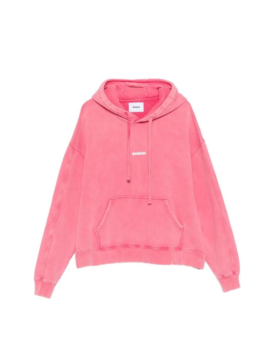 Bonsai Pink Logo-Print Cotton Hoodie for men