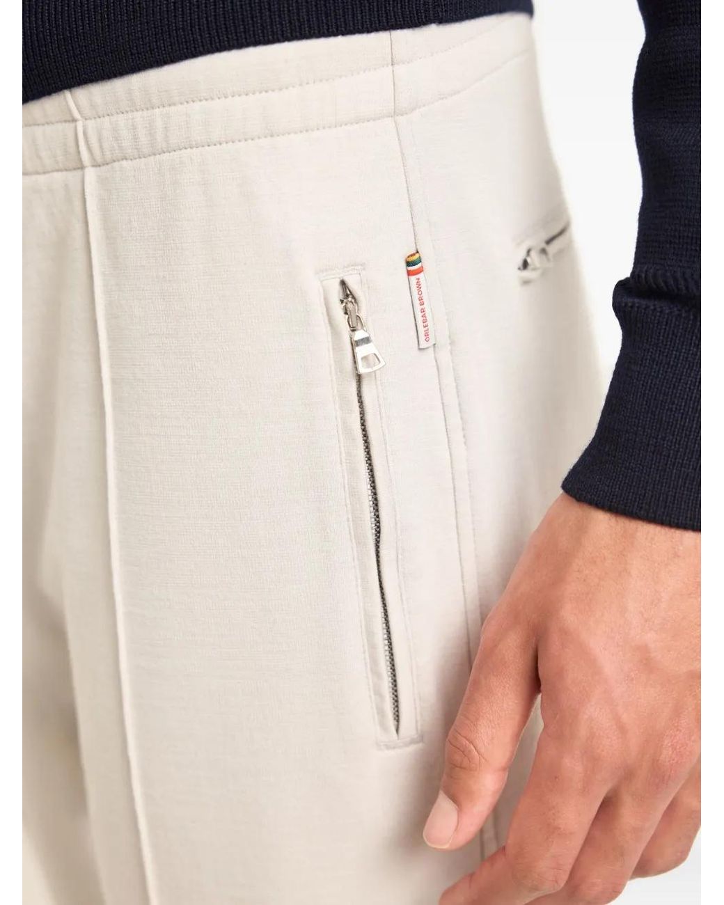 Orlebar Brown White Struma Zip-Pocket Merino-Wool Track Pants for men