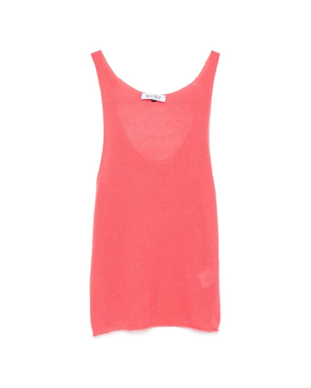 ELY ELY Pink Débardeur En Maille Fine