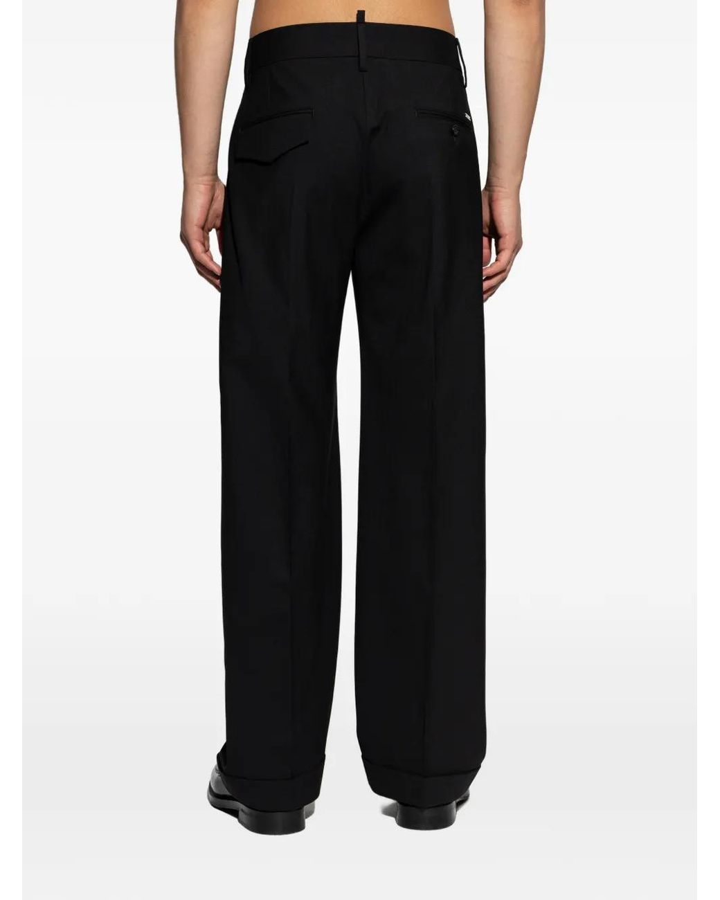 DSquared² Black Wool Trousers for men