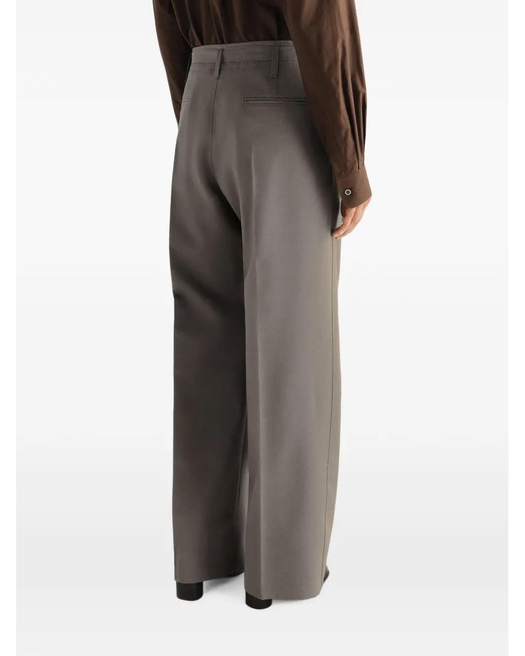 Lemaire Gray Wide Pleated Pants