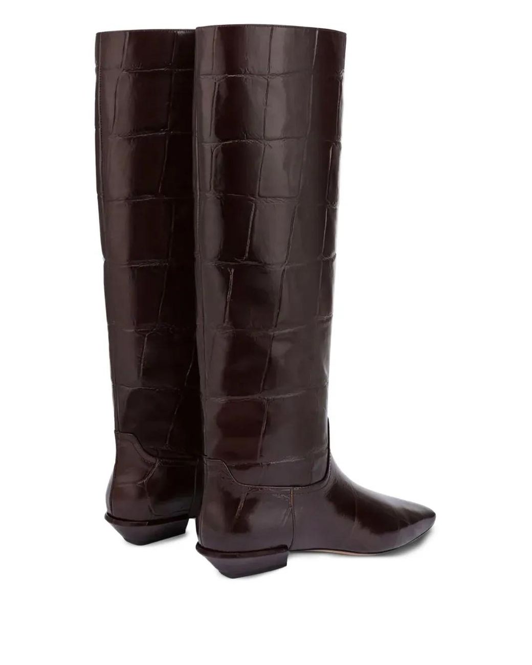 Paris Texas Brown Croc-Embossed Leather Boots