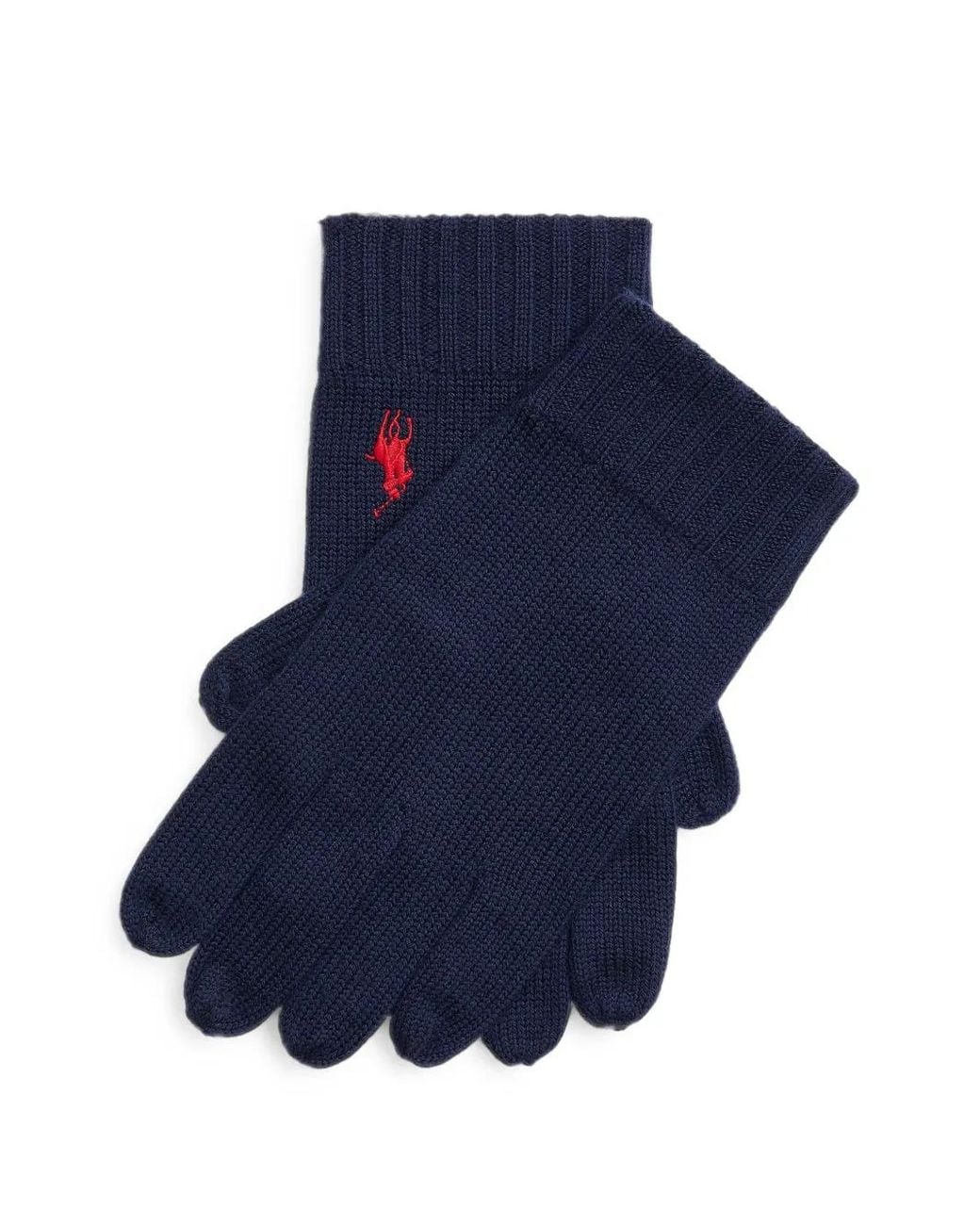 Polo Ralph Lauren Blue Logo-Embroidered Gloves for men