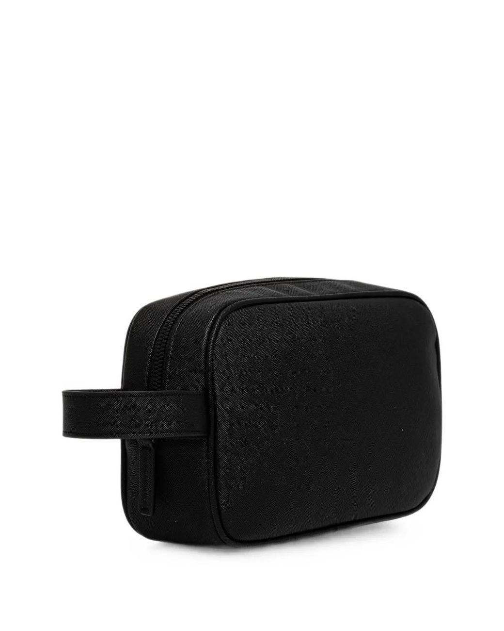 ARMANI EXCHANGE Black Logo-Patch Wash Bag for men