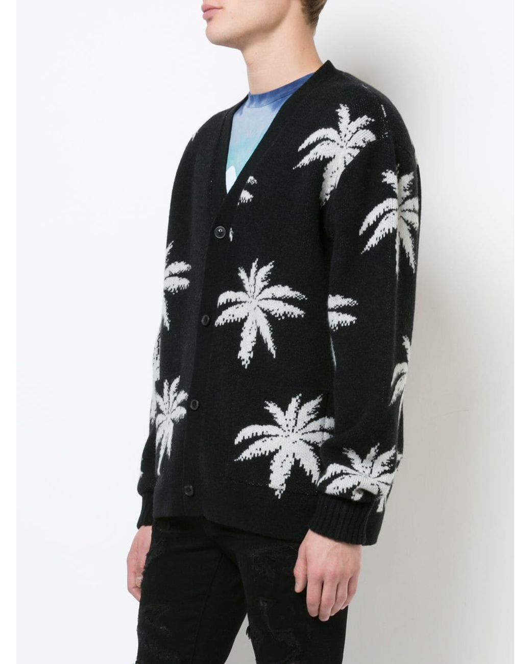 Amiri Palm Cardigan in Black for Men | Lyst