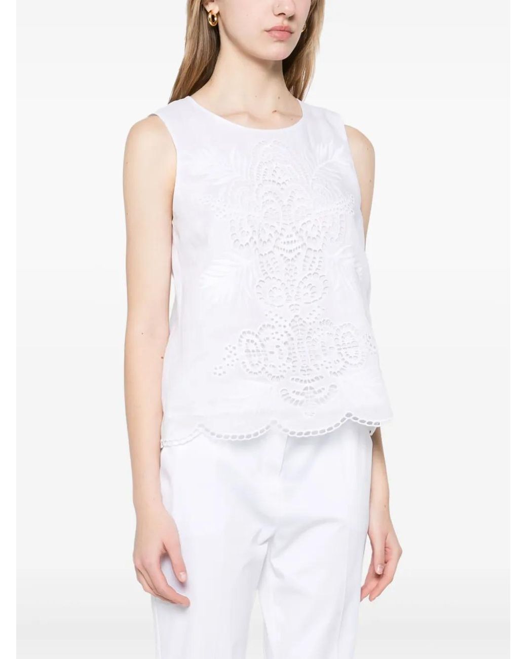 Max Mara Efeso Top in White | Lyst