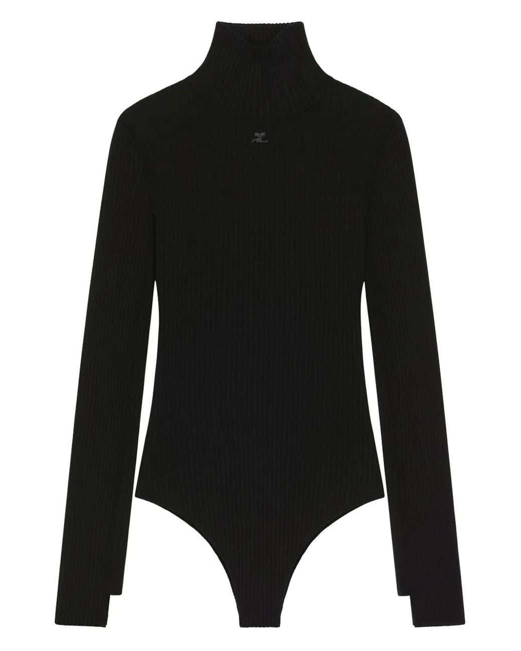 Courreges Black Ribbed Bodysuit