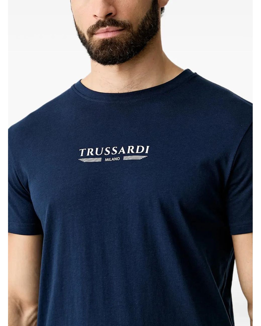 Trussardi Blue Logo-Print Short-Sleeve T-Shirt for men