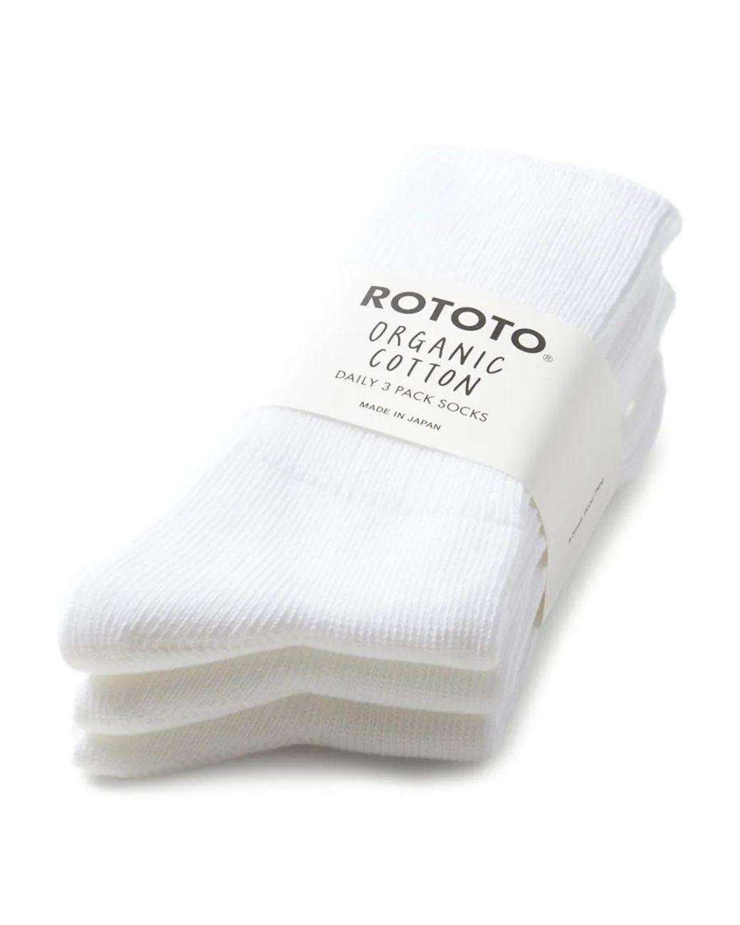 RoToTo White Ribbed Socks