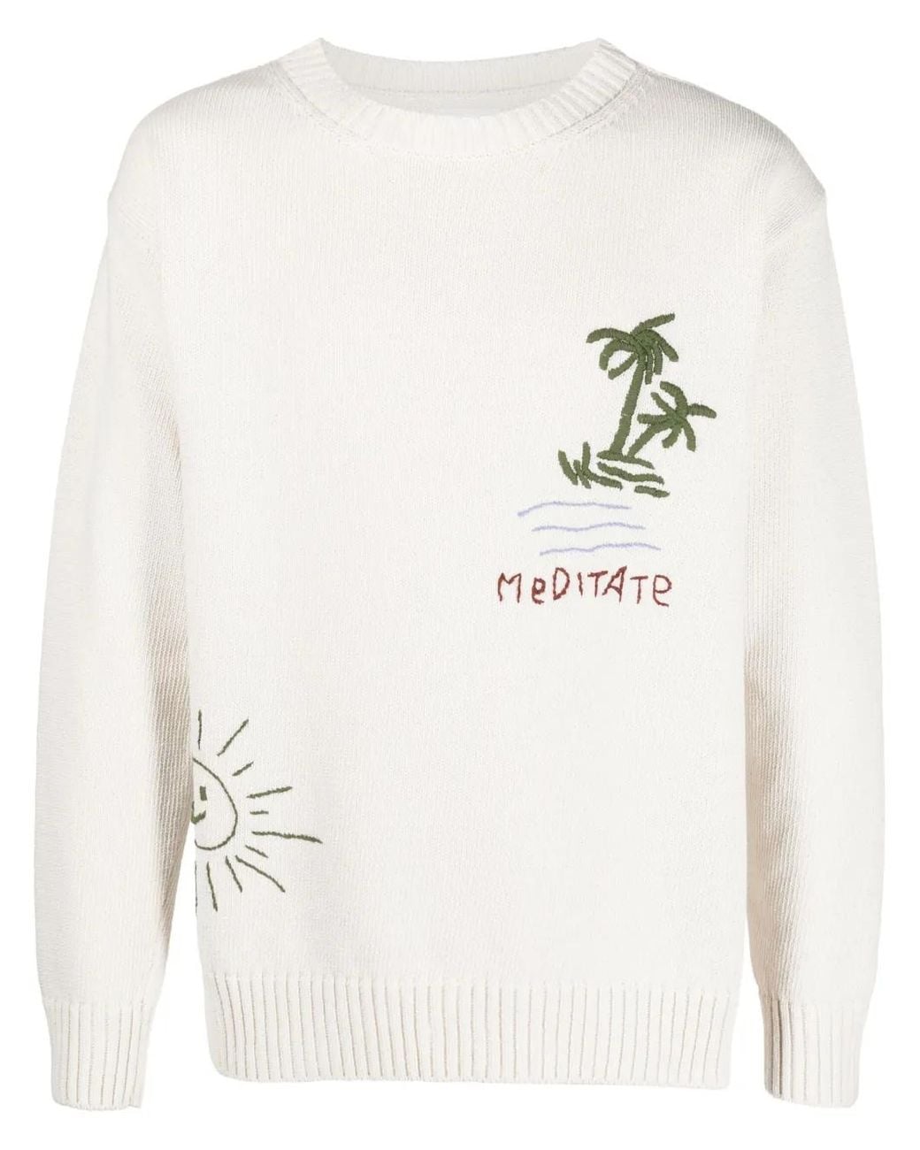 President's White Logo-Print Knitted Sweatshirt for men