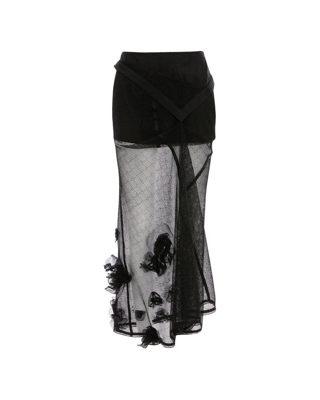 Victoria Beckham Black Midi Basque Skirt