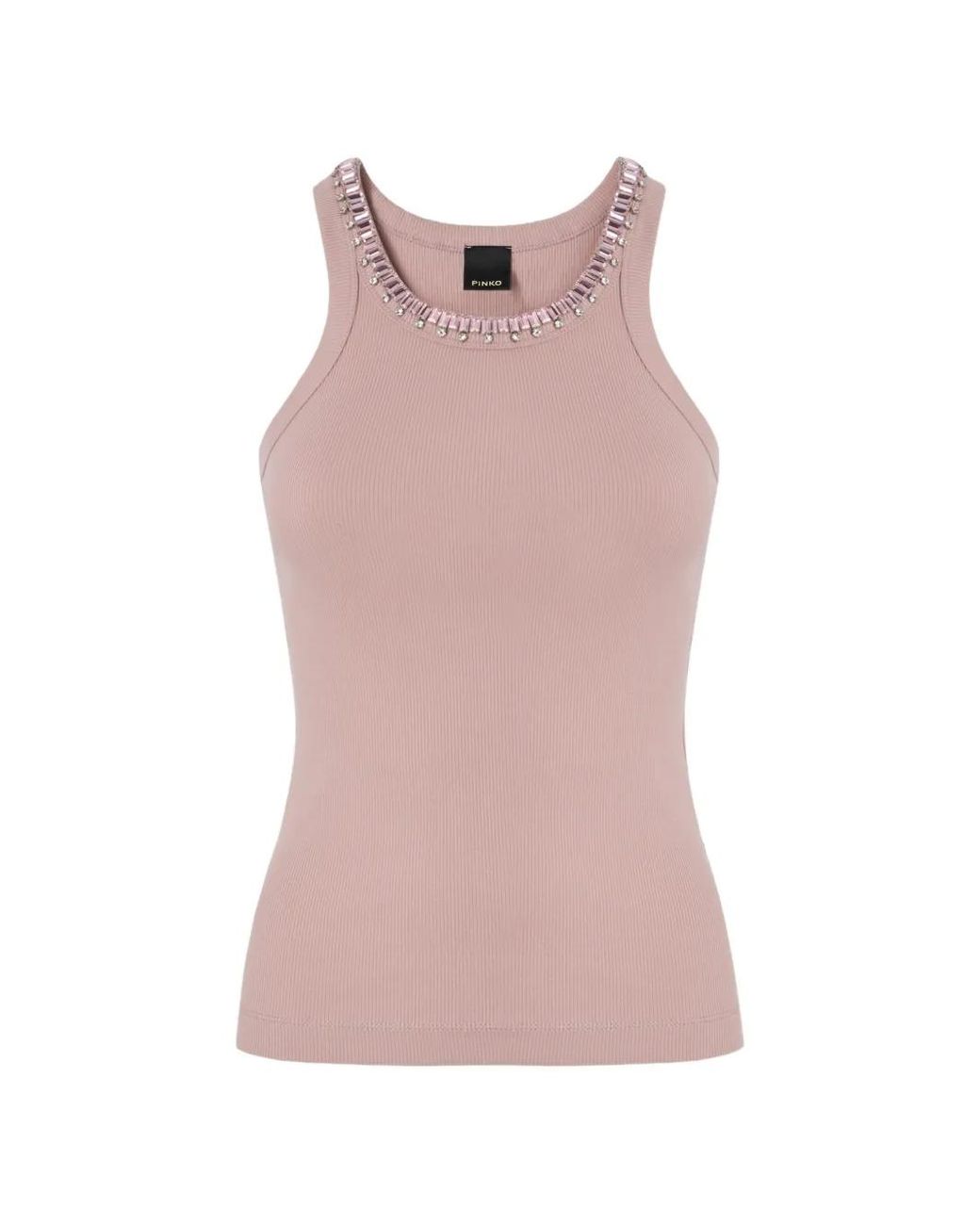 Pinko Pink Stud-Embellished Tank Top