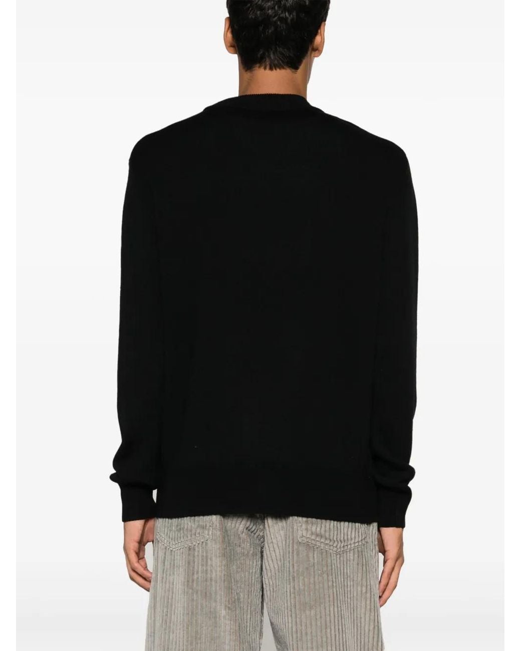 sunflower Black Crew-Neck Merino-Wool Jumper for men