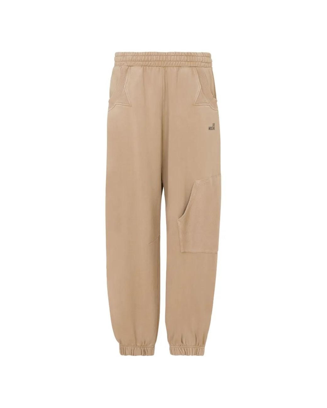 Love Moschino Natural Logo-Print Cotton Track Pants for men