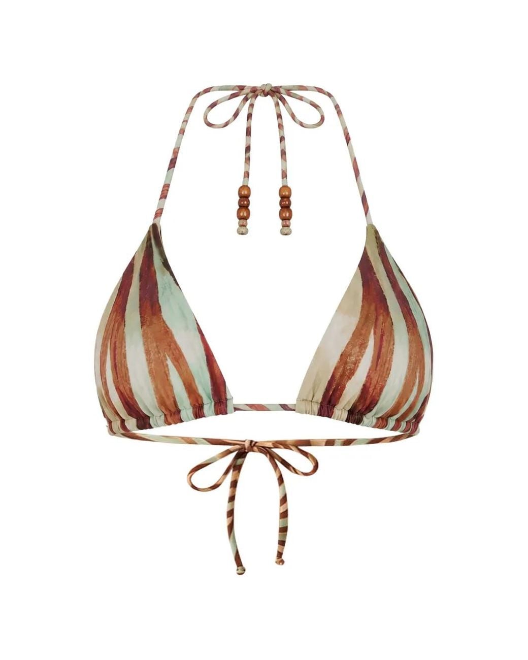 Farm Rio White Bead-Embellished Triangle Bikini Top