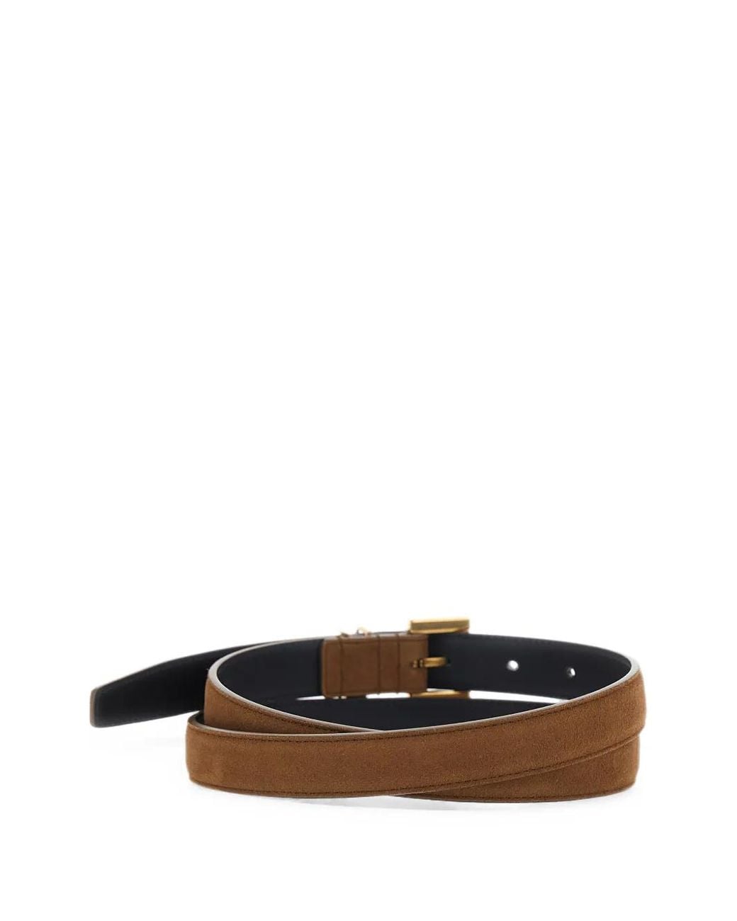 Saint Laurent White Monogram Suede Belt