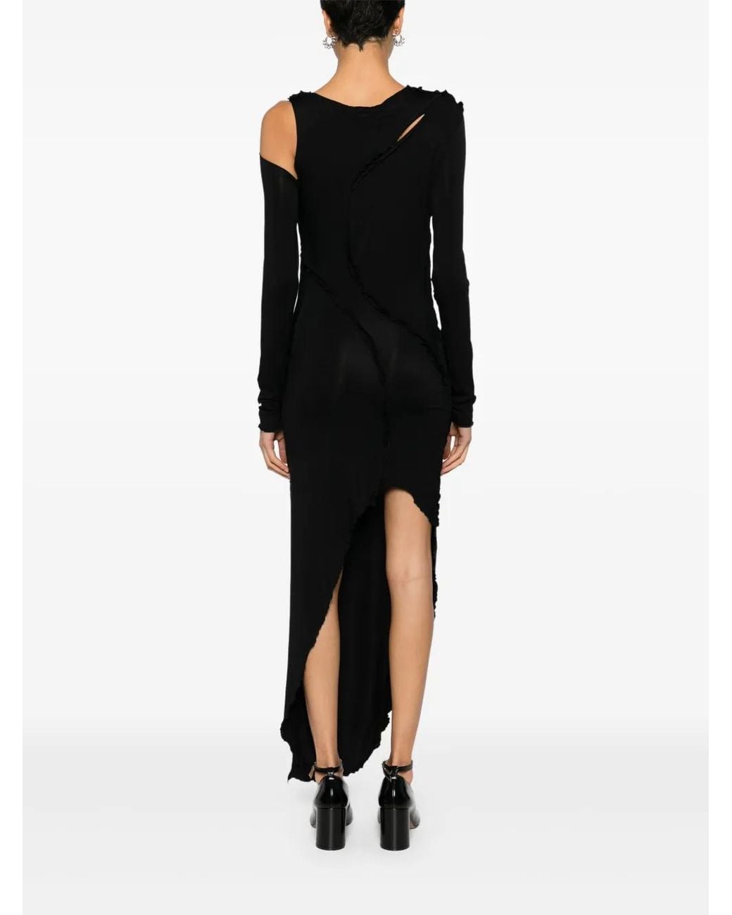 Post Archive Faction PAF Black Ruffle-Detail Dress