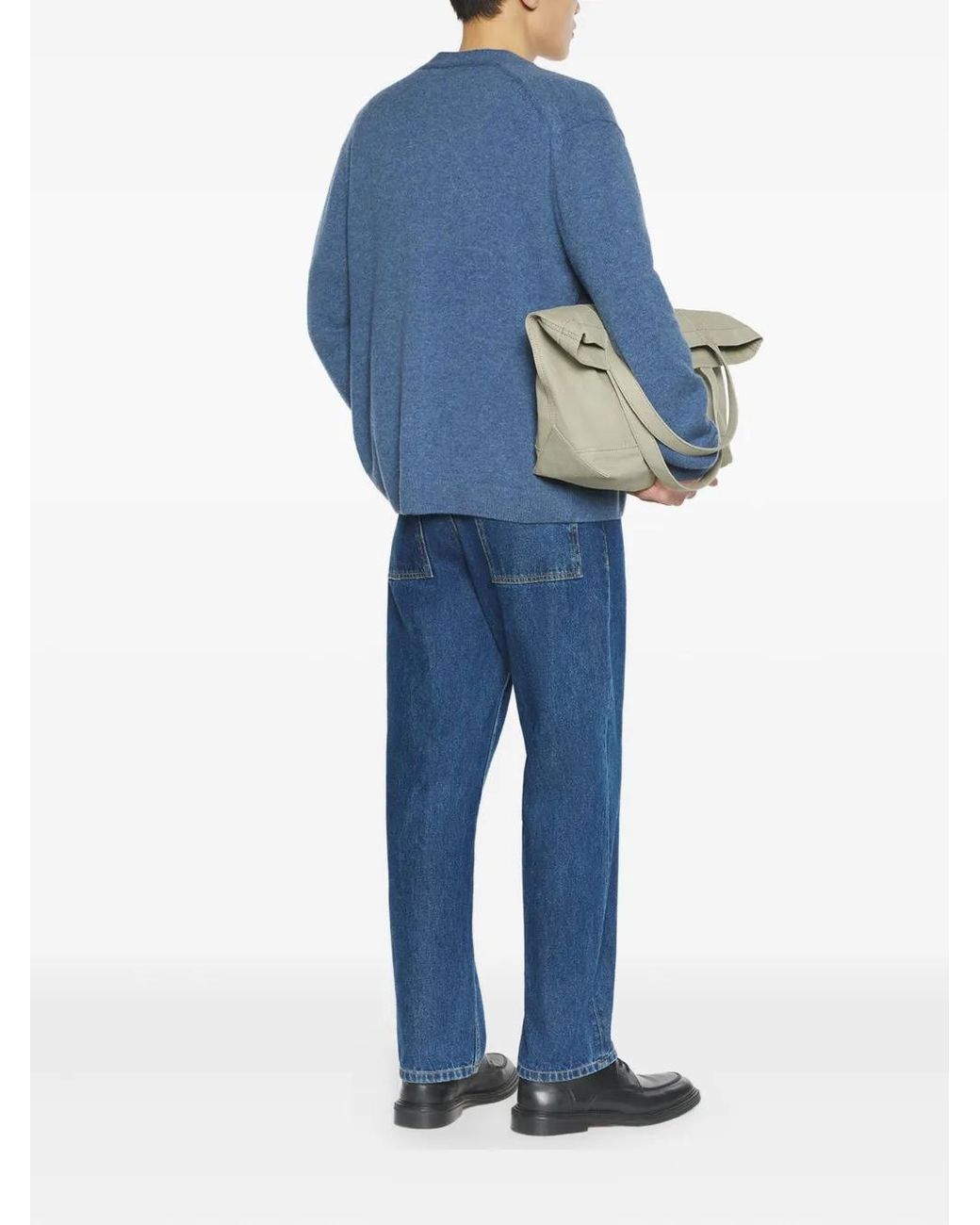 Maison Kitsuné Blue Fox Head-Patch Wool Cardigan for men