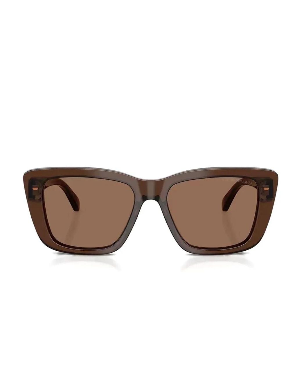 Emporio Armani Brown Rectangle-Frame Sunglasses
