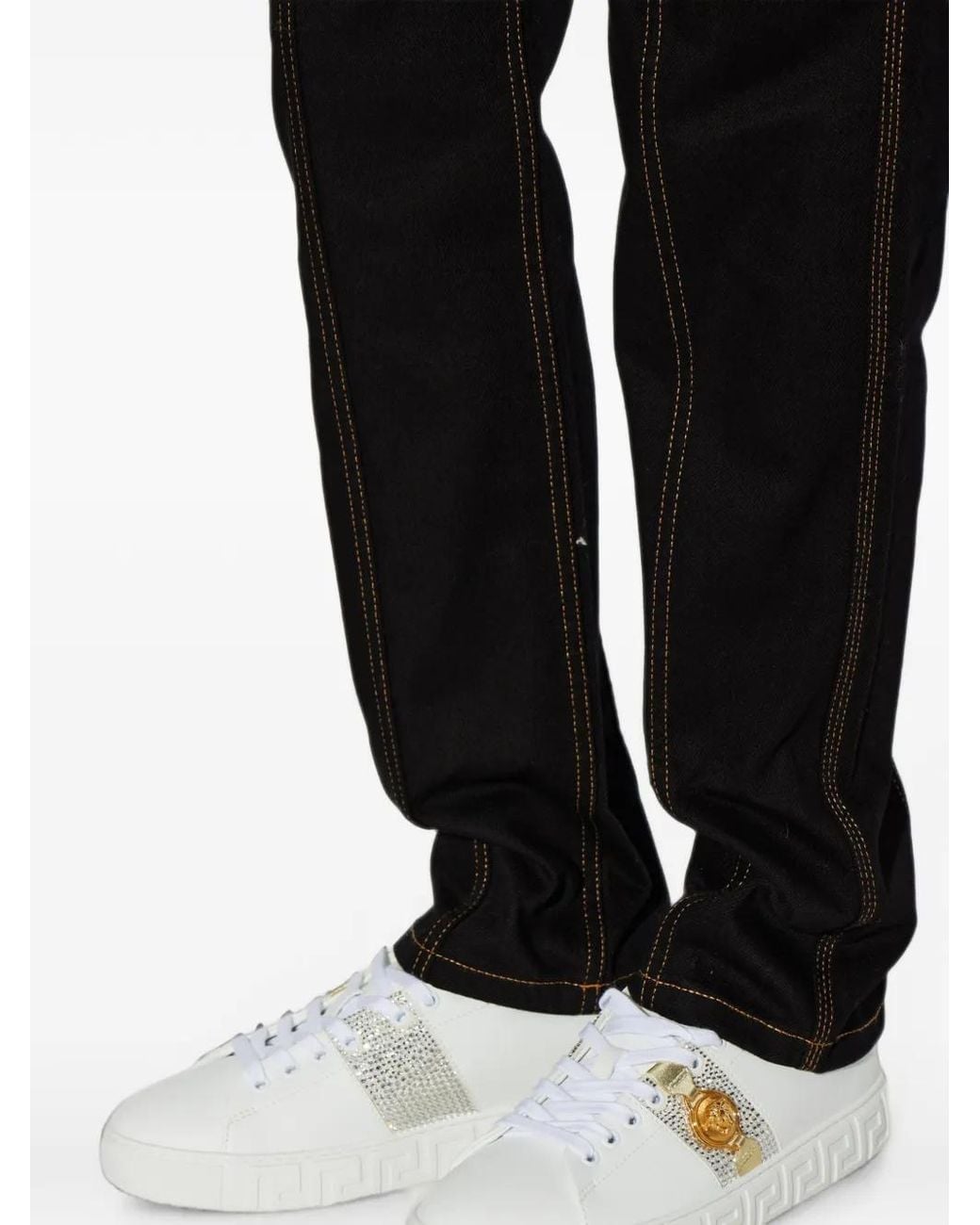Versace White Medusa Greca-Pattern Sneakers