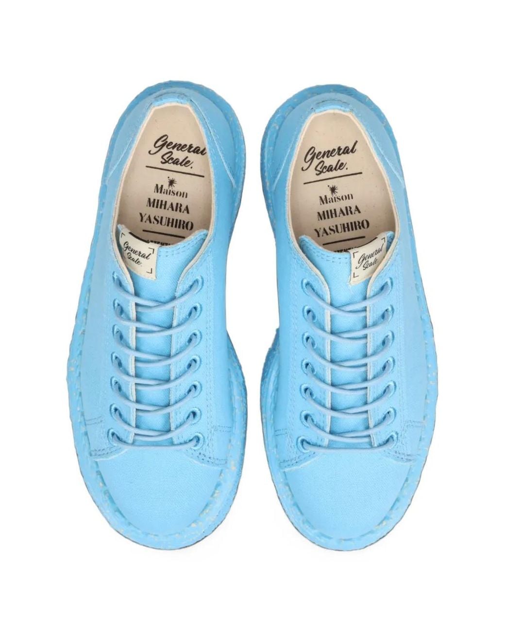 Maison Mihara Yasuhiro Blue "Mark"Canvas Monkey Shoes for men