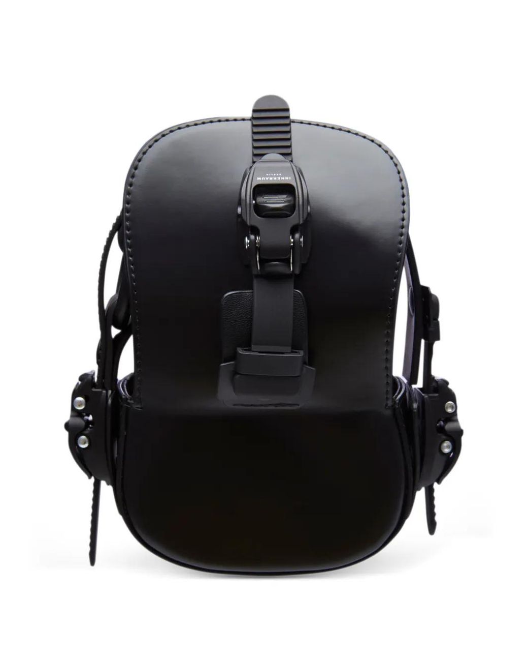Innerraum Black Buckle Strap Messenger Bag for men