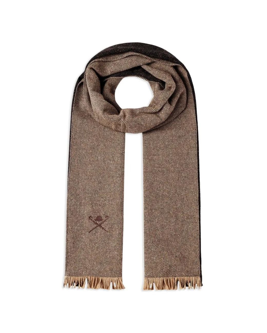 Hackett Natural Brolly Frisby Fringed Scarf for men