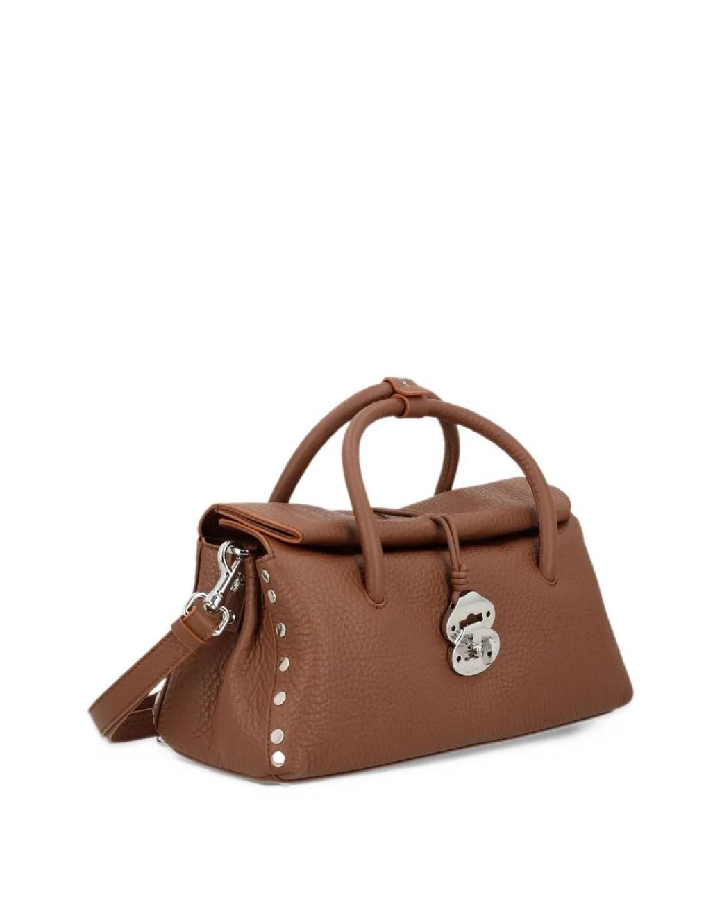 Zanellato Brown S Dotta Studded Shoulder Bag