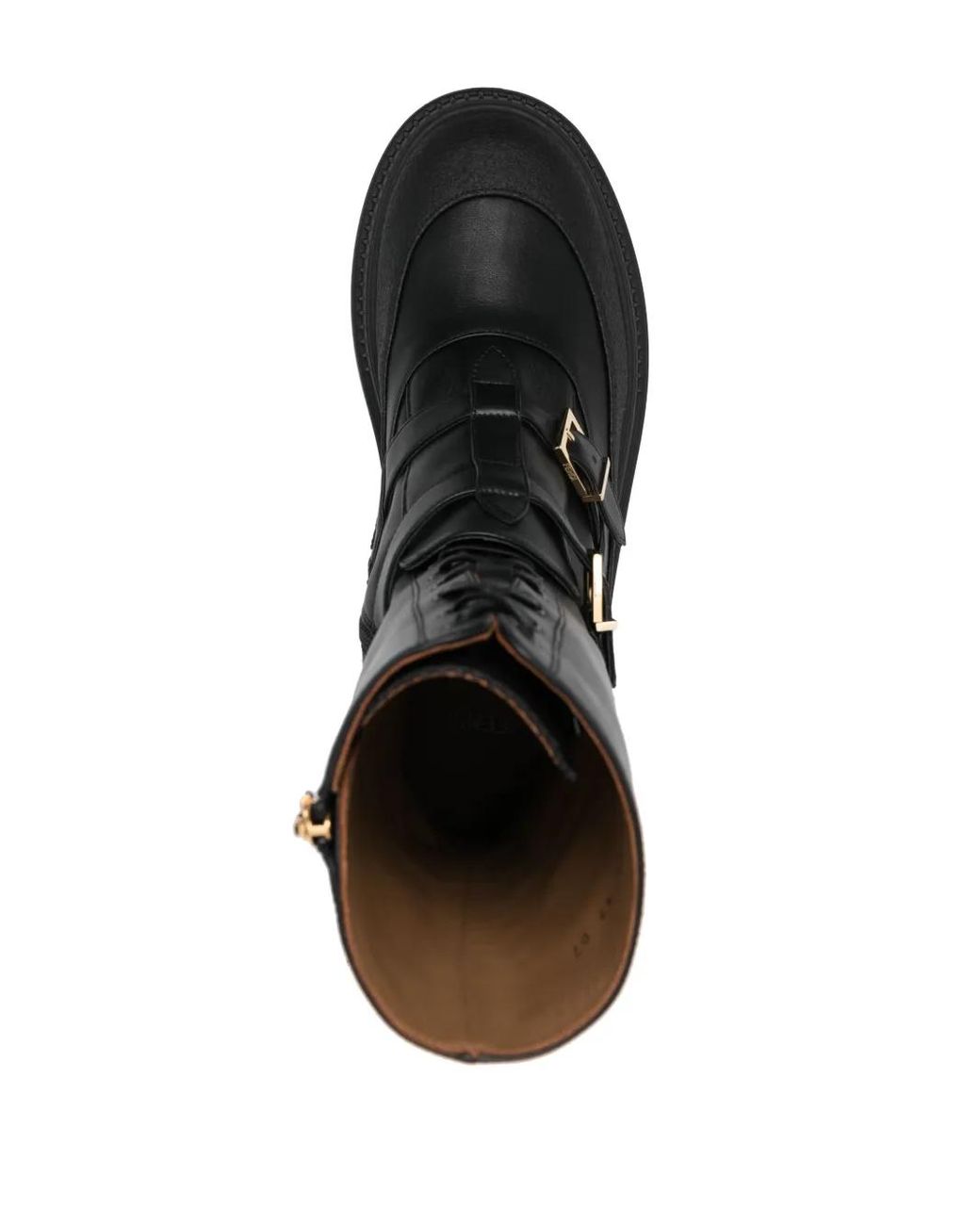 Fendi Black Delfina Leather Biker Boots