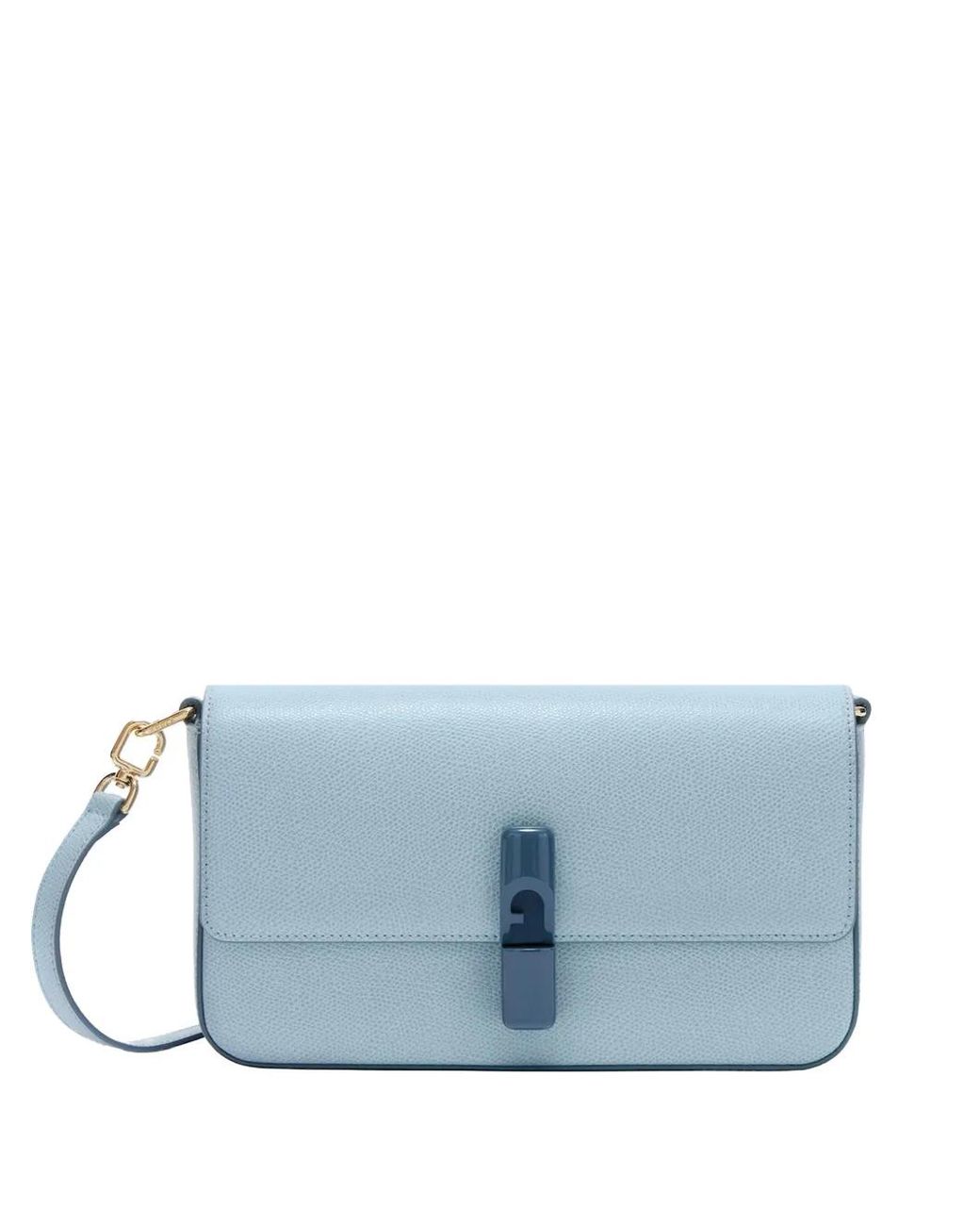 Furla Blue Iride Leather Shoulder Bag