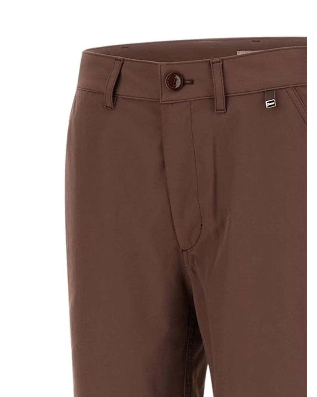 Herno Brown Logo-Tag Trousers