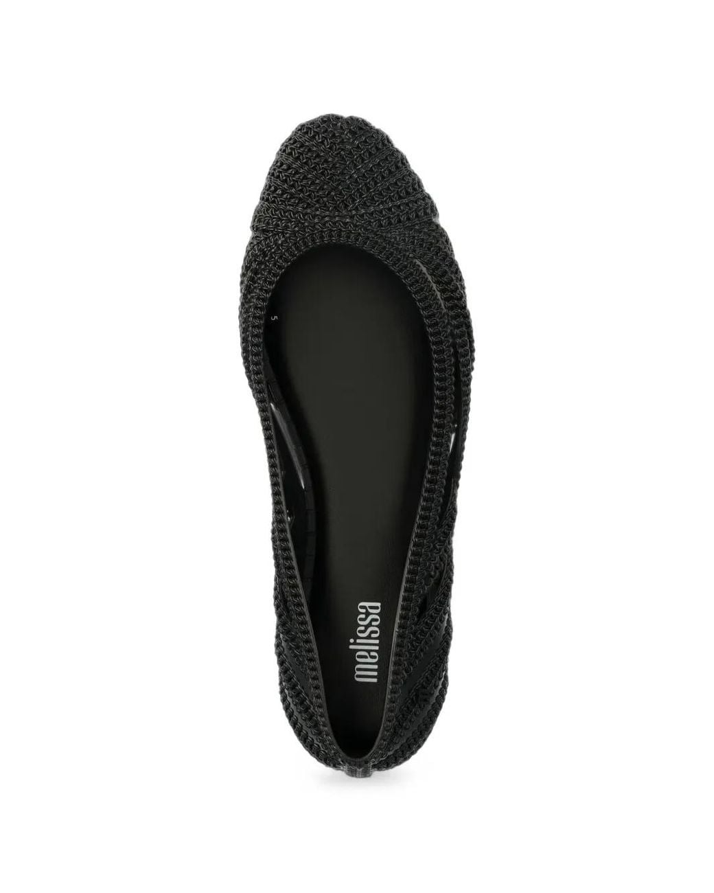 Melissa Black Woven-Effect Ballet Flats