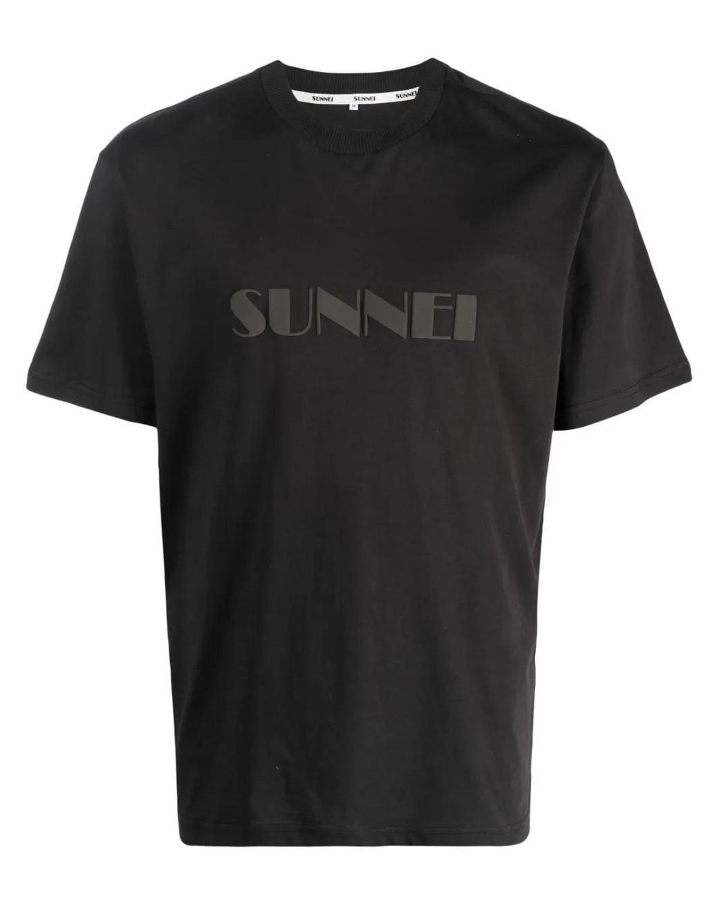 Sunnei Black Logo-Print Cotton T-Shirt
