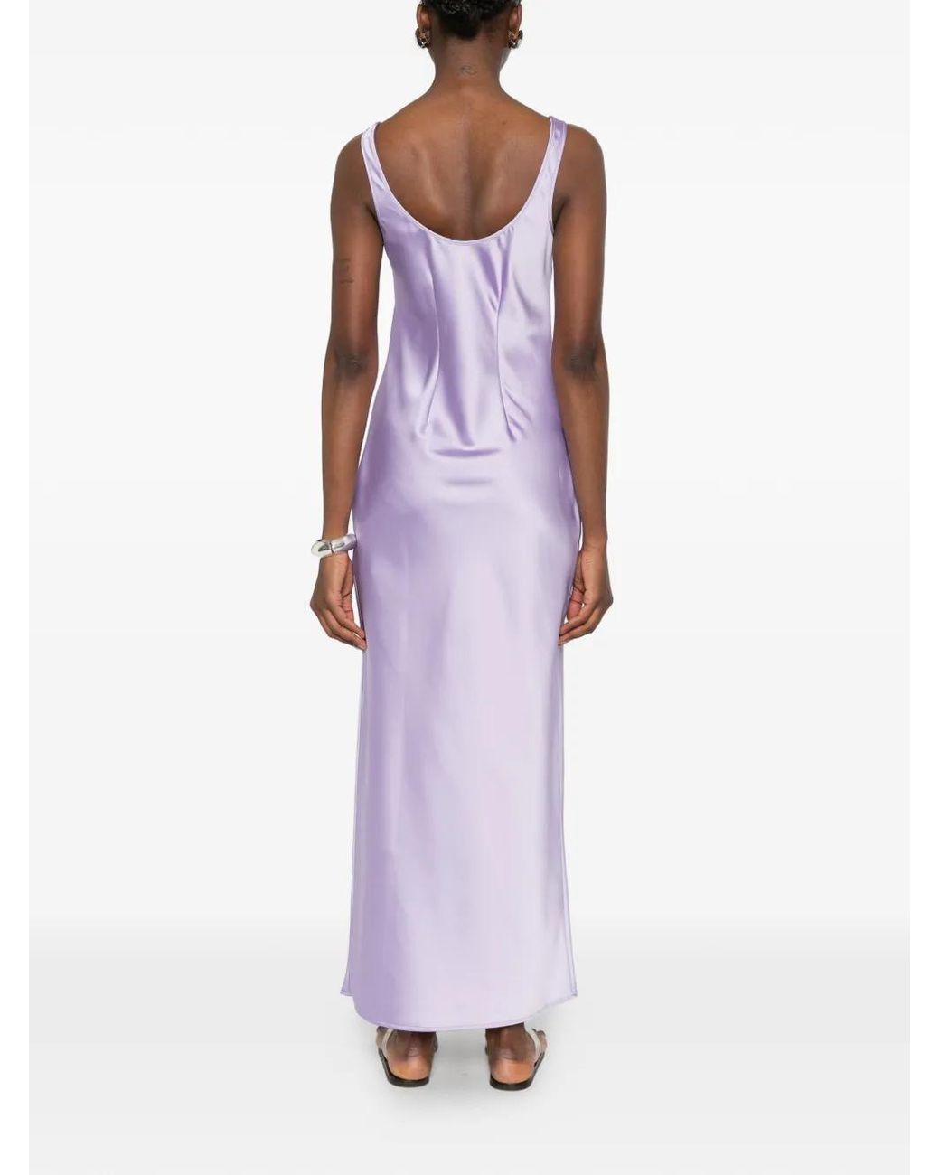 Manuel Ritz Purple Square-Neck Maxi Dress