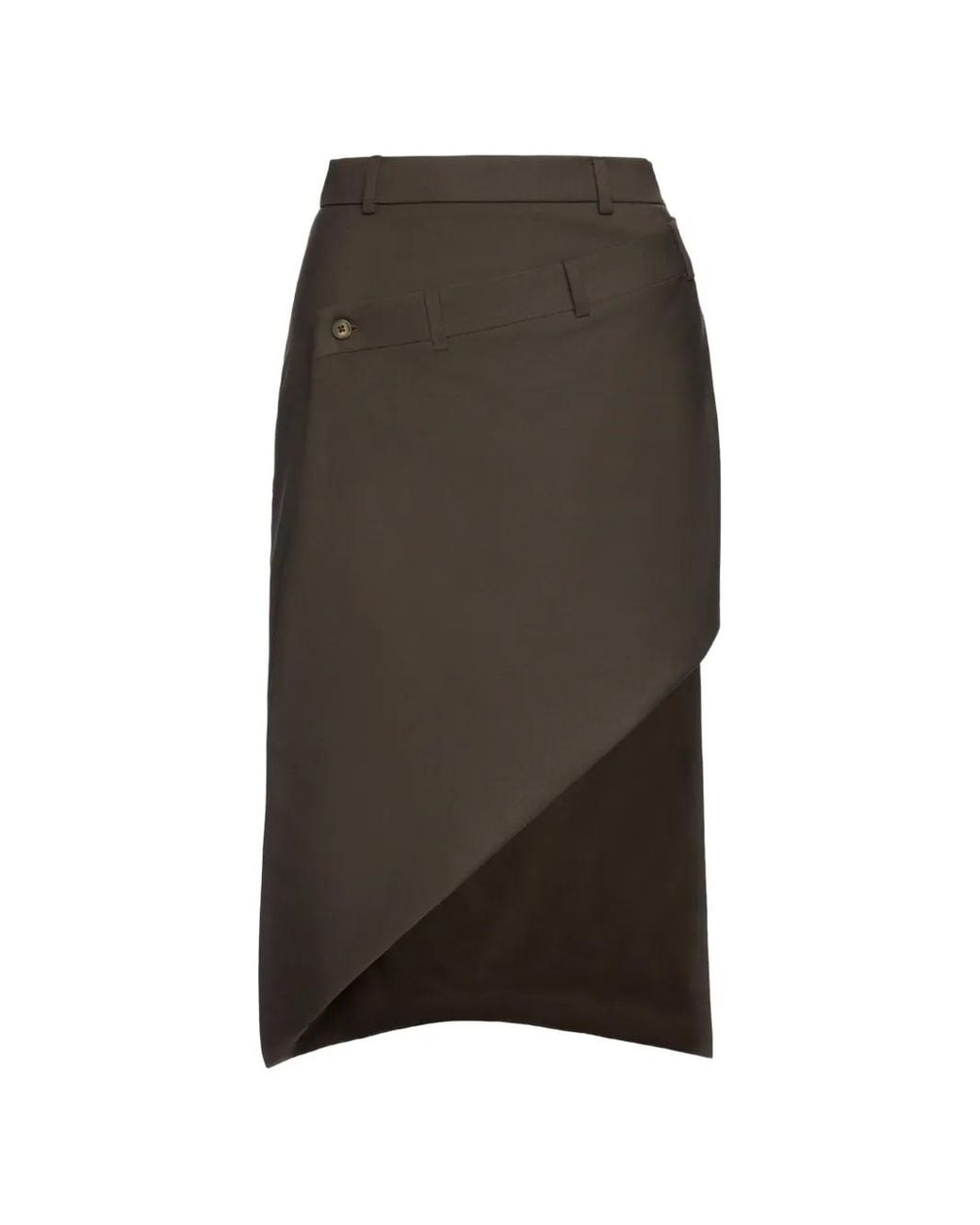 MEDEA Brown Deconstructed-Waistband Midi Skirt