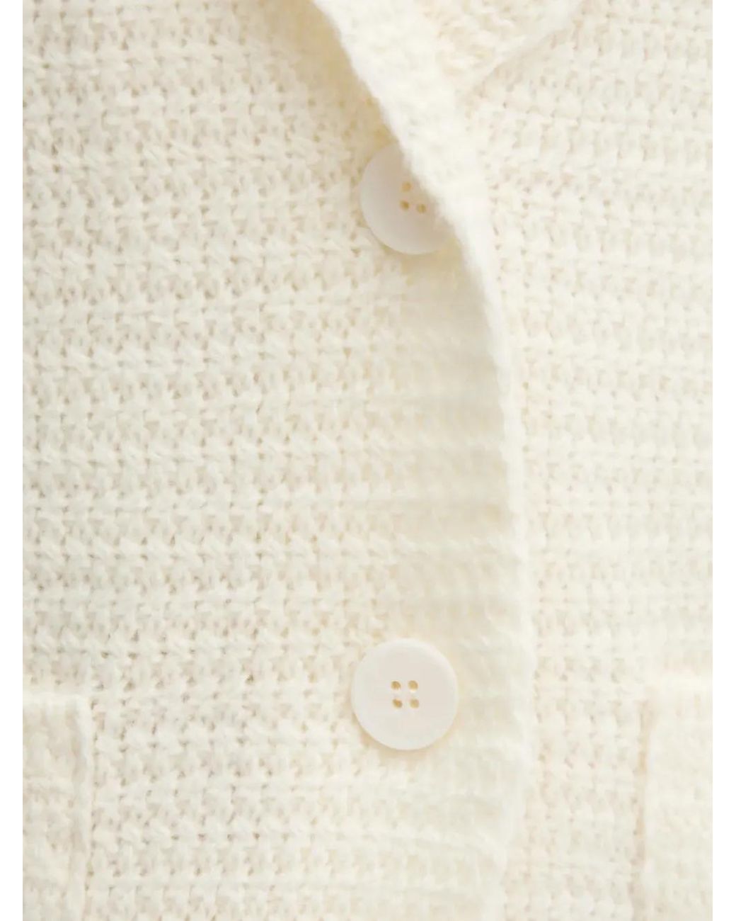 Sisley Natural Cardigan En Maille Texturée À Revers Crantés