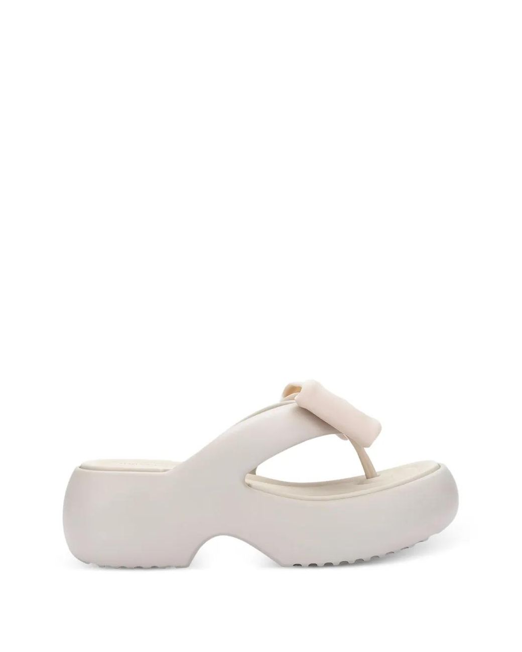 Melissa White Free Fuzzy Platform Bow Flip-Flops