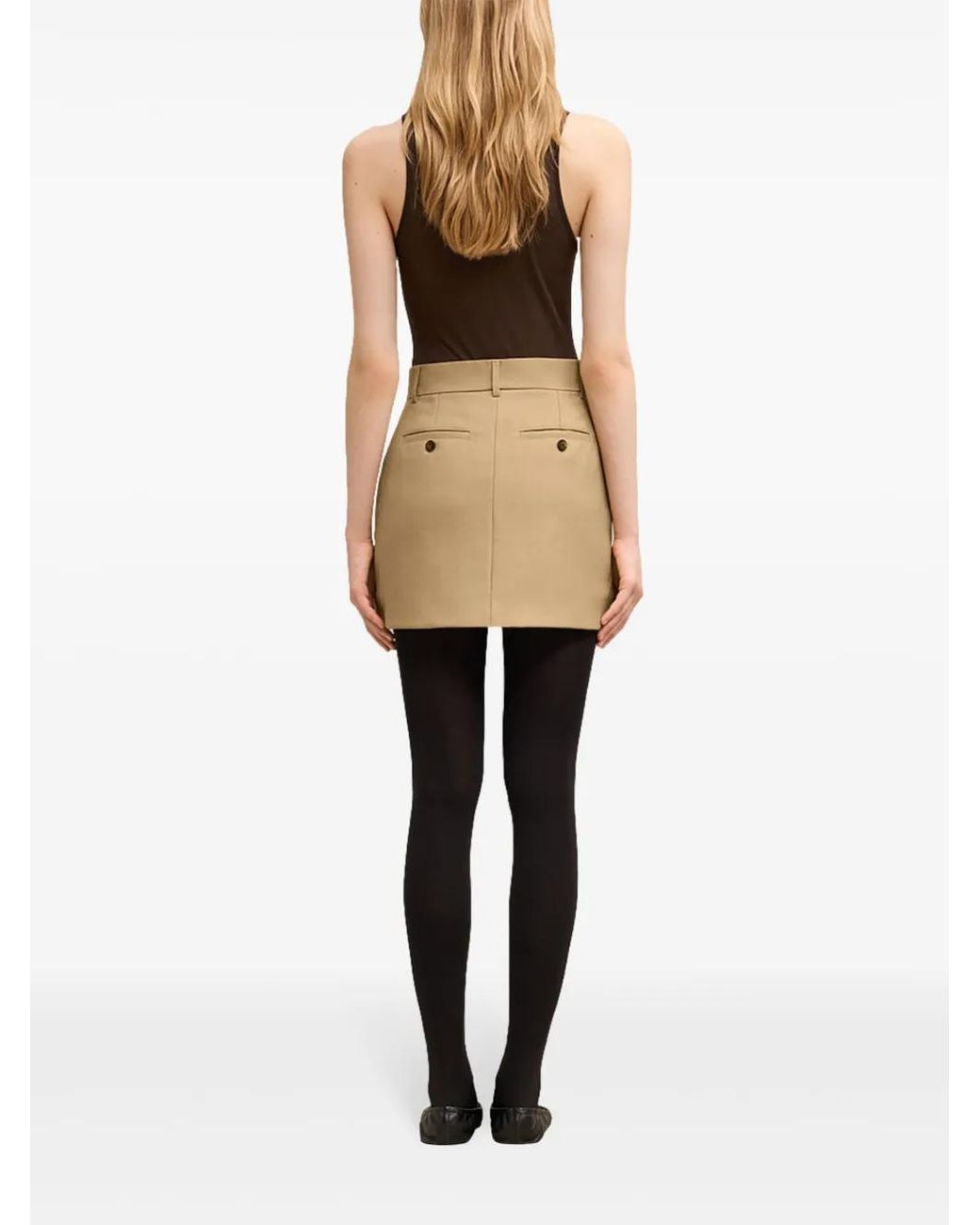 AMI Mini-Rok Met Vlakken in het Natural