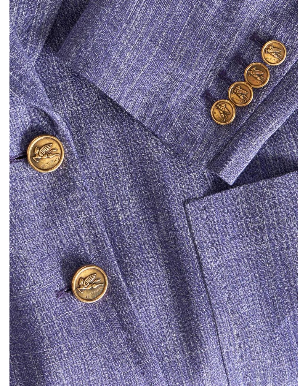 Etro Blue Single-Breasted Tailored Blazer