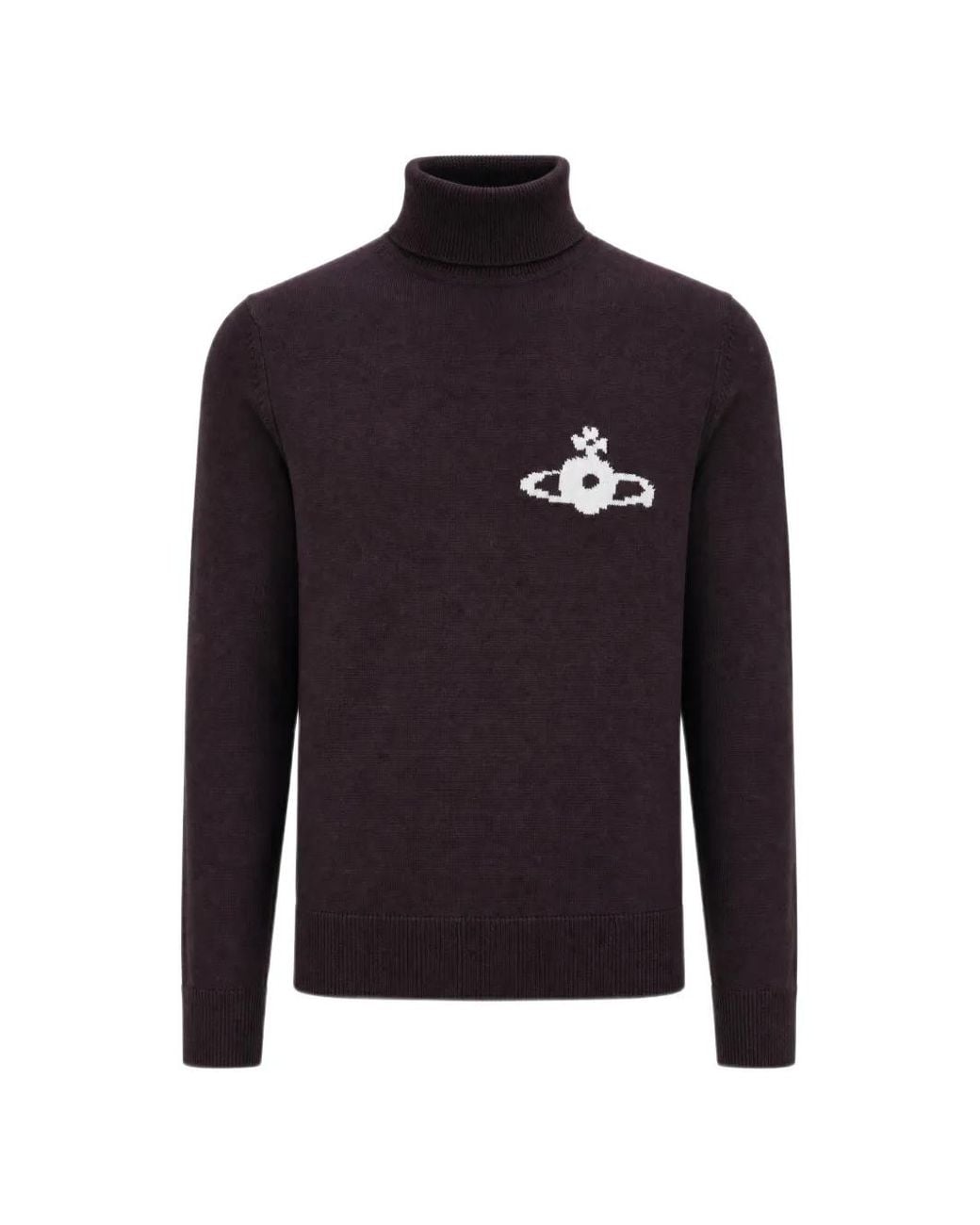 Vivienne Westwood Blue Orb-Intarsia Roll-Neck Sweater
