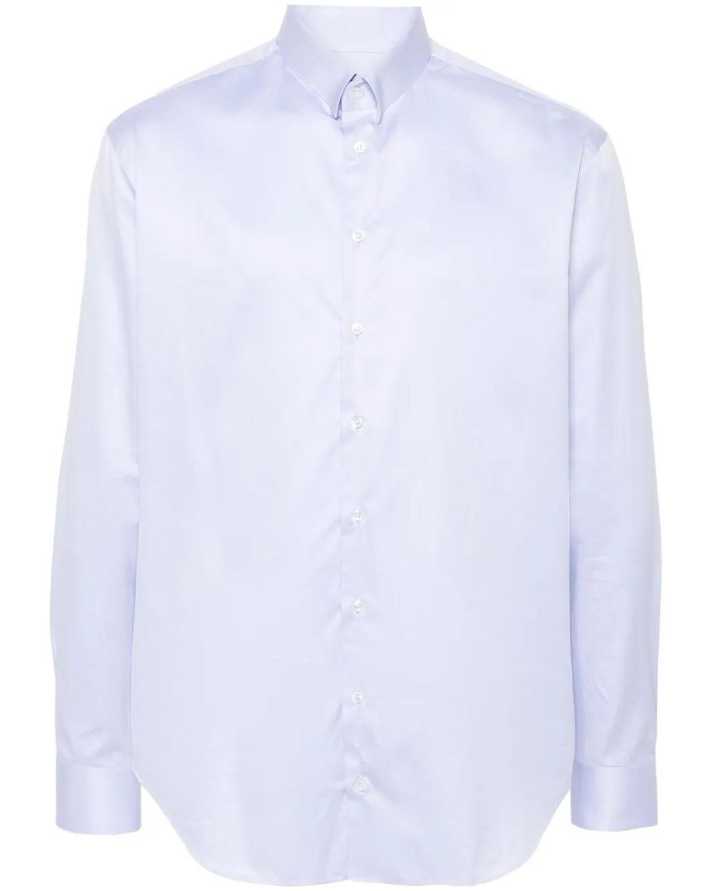 Giorgio Armani White Classic-Collar Cotton Shirt for men