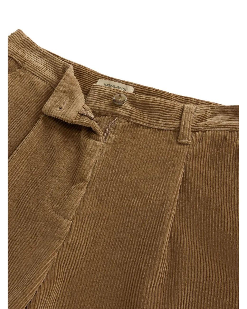Woolrich Ribfluwelen Shorts in het Natural