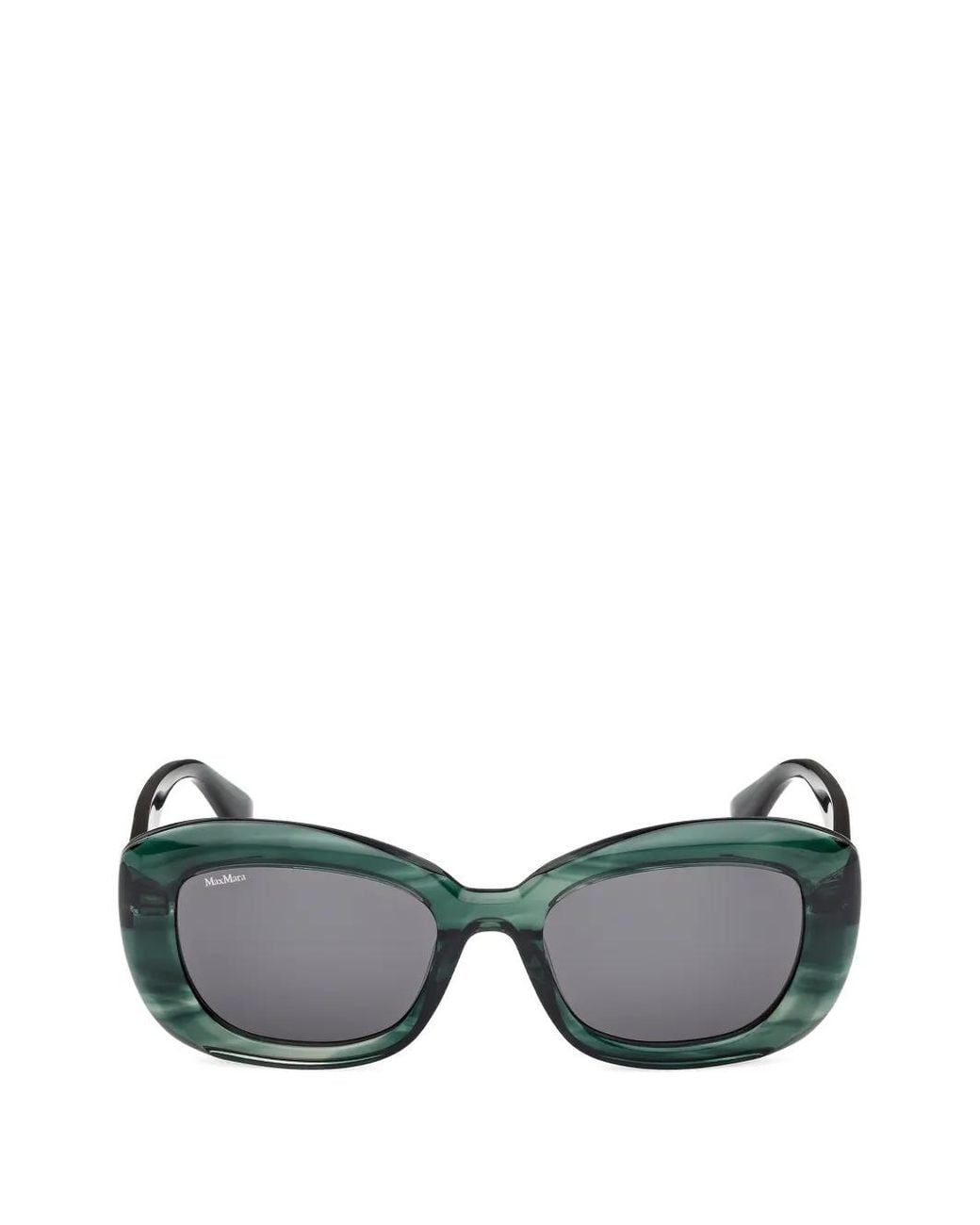 Max Mara Eyewear Gray Logo-Detail Oval-Frame Sunglasses