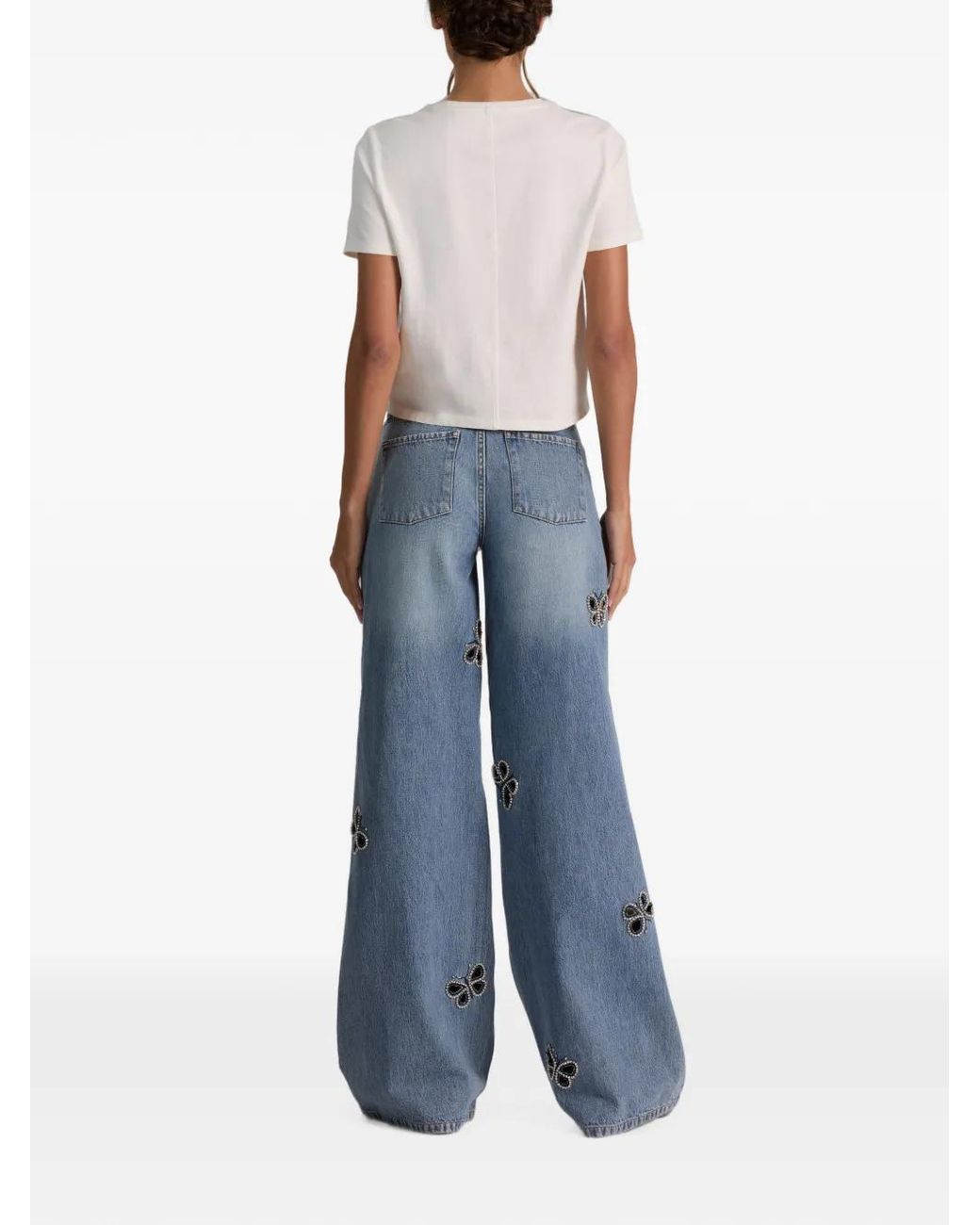 Alice + Olivia Blue Cutout Denim Jeans
