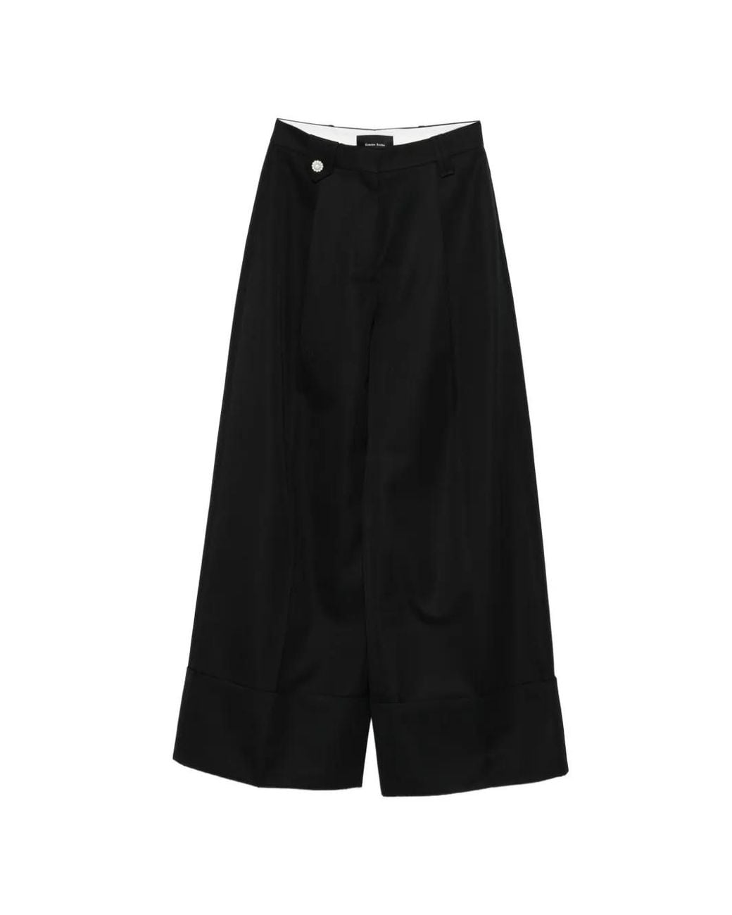 Simone Rocha Black Weite Hose Mit Knöpfen
