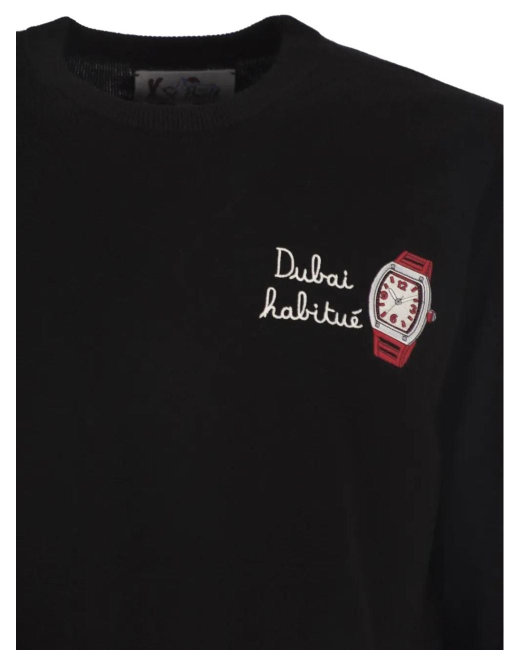 Mc2 Saint Barth Black Dubai Habitude-Embroidered Sweater for men